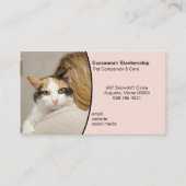 Pet Care Custom Foto Pastel Perzik Achtergrond Visitekaartje (Voorkant)