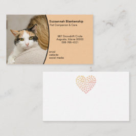 Pet Care Custom Foto Pastel Sinaasappel Achtergron Visitekaartje