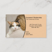 Pet Care Custom Foto Pastel Sinaasappel Achtergron Visitekaartje (Voorkant)