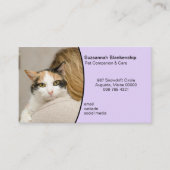 Pet Care Custom Photo Pastel Paarse Visitekaartje (Voorkant)