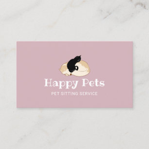 Pet Care Cute Dog & Cat Pet Sitting Service Visitekaartje