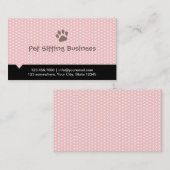 Pet Care Cute Paw Pink Pet Sitter Visitekaartje (Voorkant / Achterkant)