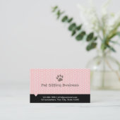 Pet Care Cute Paw Pink Pet Sitter Visitekaartje (Staand voorkant)