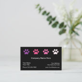 Pet Care Designer Paw Prints Visitekaartje (Staand voorkant)