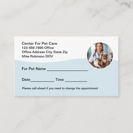 Pet Care Dierenarts Afspraakkaarten Afsprakenkaartje (Voorkant)