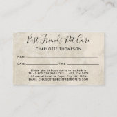 Pet Care Dog Cat Horse Animals Sitter Waterverf Afsprakenkaartje (Achterkant)