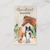 Pet Care Dog Cat Horse Animals Sitter Waterverf Afsprakenkaartje (Voorkant)