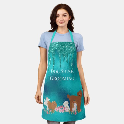 Pet Care Dog Grooming Robin's Egg Personalized Schort (Gedragen)