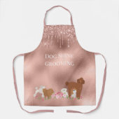 Pet Care Dog Grooming Roos Gold-gepersonaliseerd Schort (Voorkant)