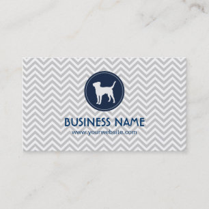 Pet Care Dog Monogram Gray Chevron Stripes Visitekaartje