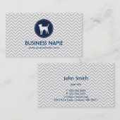 Pet Care Dog Monogram Gray Chevron Stripes Visitekaartje (Voorkant / Achterkant)