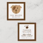 Pet Care | Dog Walker Vierkante Visitekaartje (Voorkant / Achterkant)