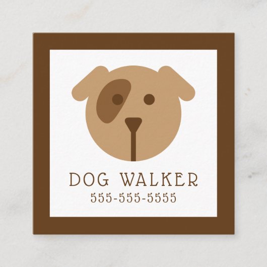 Pet Care | Dog Walker Vierkante Visitekaartje (Voorkant)
