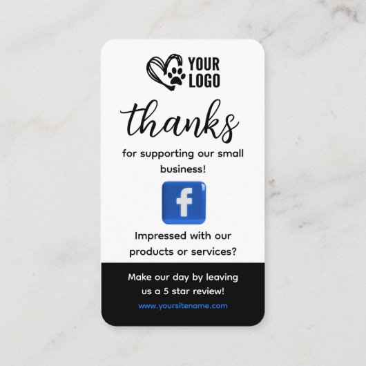 Pet Care Facebook Review Request Visitekaartje (Achterkant)