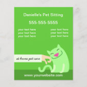 Pet Care Flyer-Petting Cat green Flyer (Voorkant)