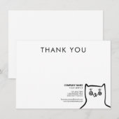 Pet Care Fun Cat Bedankt voor uw bedrijf Notitiekaartje (Voorkant / Achterkant)