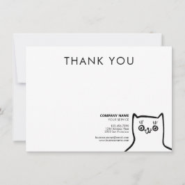 Pet Care Fun Cat Bedankt voor uw bedrijf Notitiekaartje