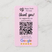 Pet Care Google Review Request Kaart met QR-code Visitekaartje (Voorkant)