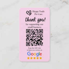 Pet Care Google Review Request Kaart met QR-code Visitekaartje