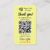 Pet Care Google Review Request Kaart met QR-code Visitekaartje (Voorkant)
