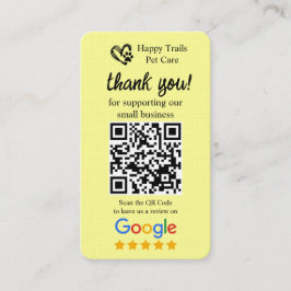 Pet Care Google Review Request Kaart met QR-code Visitekaartje