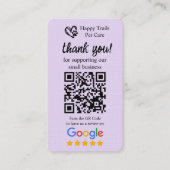 Pet Care Google Review Request Kaart met QR-code Visitekaartje (Voorkant)