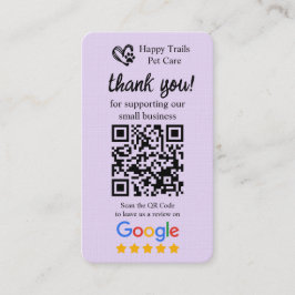 Pet Care Google Review Request Kaart met QR-code Visitekaartje
