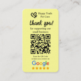 Pet Care Google Review Request Kaart met QR-code Visitekaartje