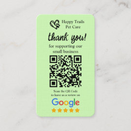 Pet Care Google Review Request Kaart met QR-code Visitekaartje