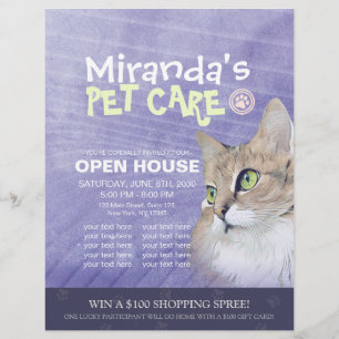 Pet Care Grooming Shop Pet Beauty Salon Open House Flyer