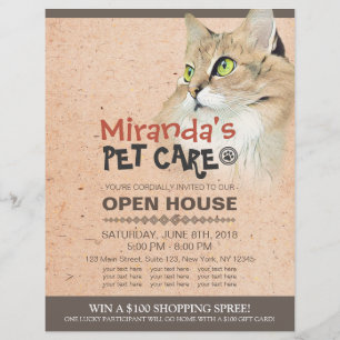 Pet Care Grooming Shop Pet Beauty Salon Open House Flyer