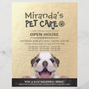 Pet Care Grooming Shop Pet Beauty Salon Open House Flyer