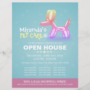 Pet Care Grooming Shop Pet Beauty Salon Open House Flyer