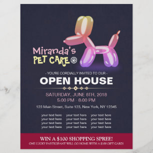 Pet Care Grooming Shop Pet Beauty Salon Open House Flyer