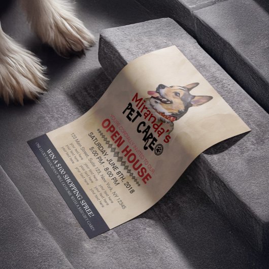Pet Care Grooming Shop Pet Beauty Salon Open House Flyer