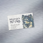 Pet Care Grooming Sitting Schattig Cartoon Dog Magnetisch Visitekaartje (Voorbeeld)