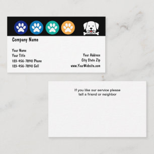 Pet Care Kleurrijke Hond Pion Visitekaartjes