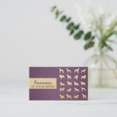Pet Care Moderne Paarse en goudhonden Silhouettes Visitekaartje (Staand voorkant)