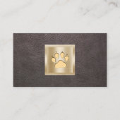 Pet Care Pet Sitting Gold Paw Logo leder Visitekaartje (Voorkant)