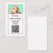 Pet Care QR-code Visitekaartje (Voorkant / Achterkant)