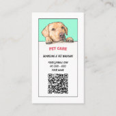 Pet Care QR-code Visitekaartje (Voorkant)