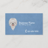 Pet Care Schattige Dog Plain Blue Pet Sitter Visitekaartje (Voorkant)