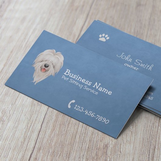 Pet Care Schattige Dog Plain Blue Pet Sitter Visitekaartje