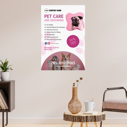 Pet Care Services Poster (Woonkamer 3)
