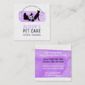 Pet Care Services / Zitdiensten / Dierenwinkel Vierkante Visitekaartje (Voorkant / Achterkant)