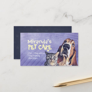 Pet Care Sitting Bathing Grooming Salon Food Shop Afsprakenkaartje