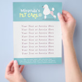 Pet Care Sitting Bathing Grooming Salon Food Shop Flyer (Hand)