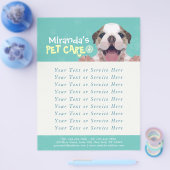 Pet Care Sitting Bathing Grooming Salon Food Shop Flyer (Enkel)