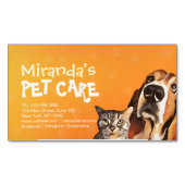 Pet Care Sitting Bathing Grooming Salon Food Shop Magnetisch Visitekaartje (Voorkant)