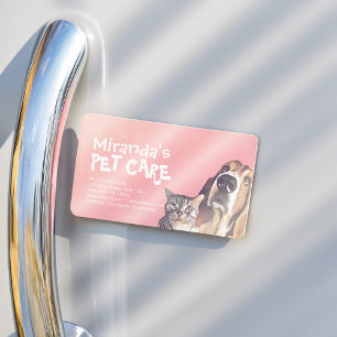 Pet Care Sitting Bathing Grooming Salon Food Shop Magnetisch Visitekaartje